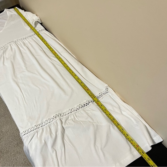 NWT ASOS Design V-Neck Midi Dress Crochet Detail - White - Picture 16 of 16